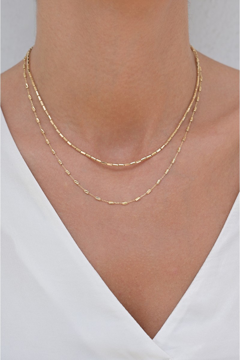 Κολιέ Χρυσό 14Κ Shiny Cubes Dolce Vita