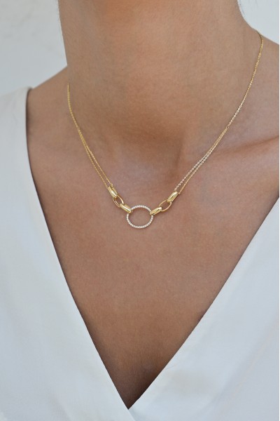 Κολιέ Χρυσό 14Κ Blogger Style Πετράτο