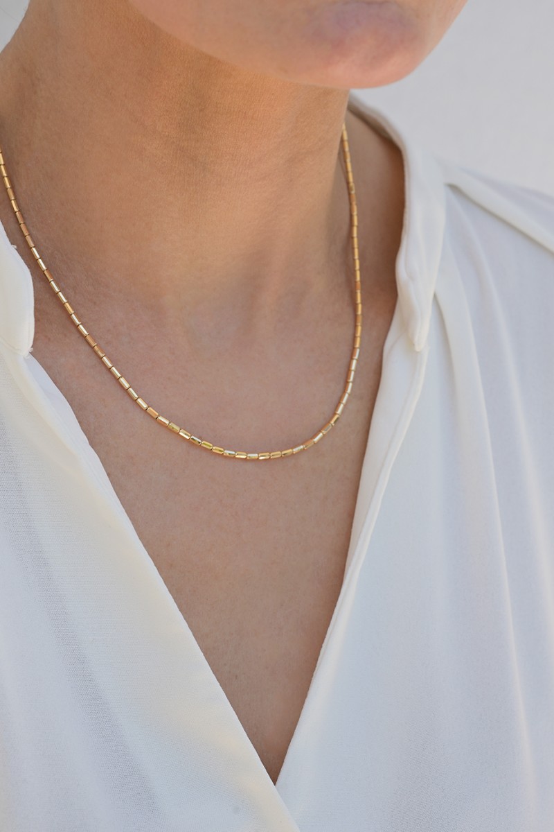 Κολιέ Χρυσό 14Κ Shiny Cubes Dolce Vita