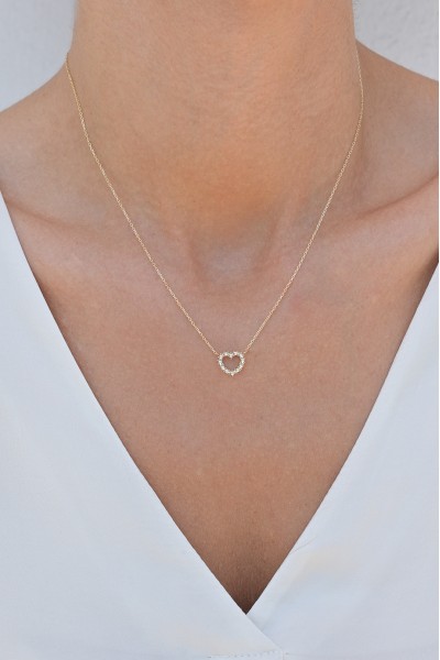Κολιέ Χρυσό 9Κ Bubbles Heart