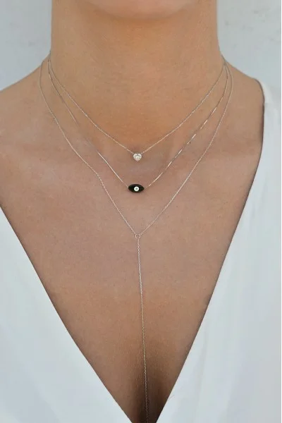 Κολιέ Λευκόχρυσο 14Κ White Gold Heart Πετράτη