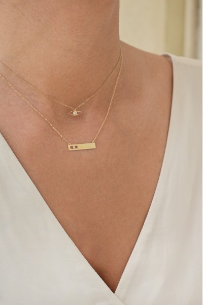 Κολιέ Χρυσό 9Κ White Eye