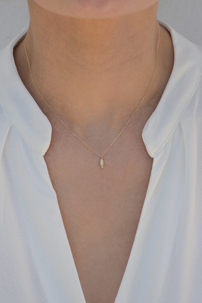 Κολιέ Χρυσό 14Κ Oval Drop