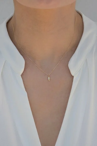 Κολιέ Χρυσό 14Κ Oval Drop