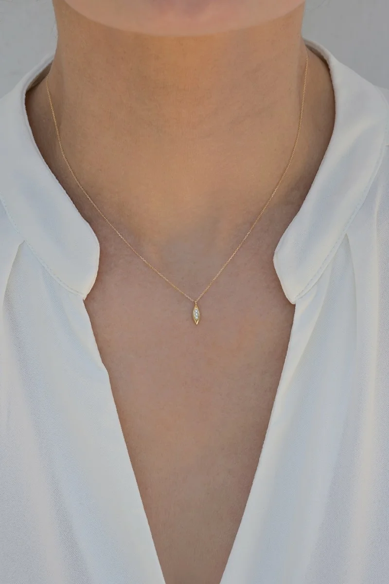Κολιέ Χρυσό 14Κ Oval Drop