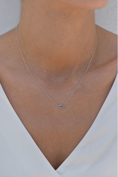 Κολιέ Λευκόχρυσο 9Κ Ματάκι