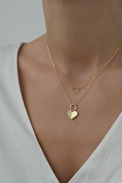 Κολιέ Χρυσό 14Κ Mirror Heart