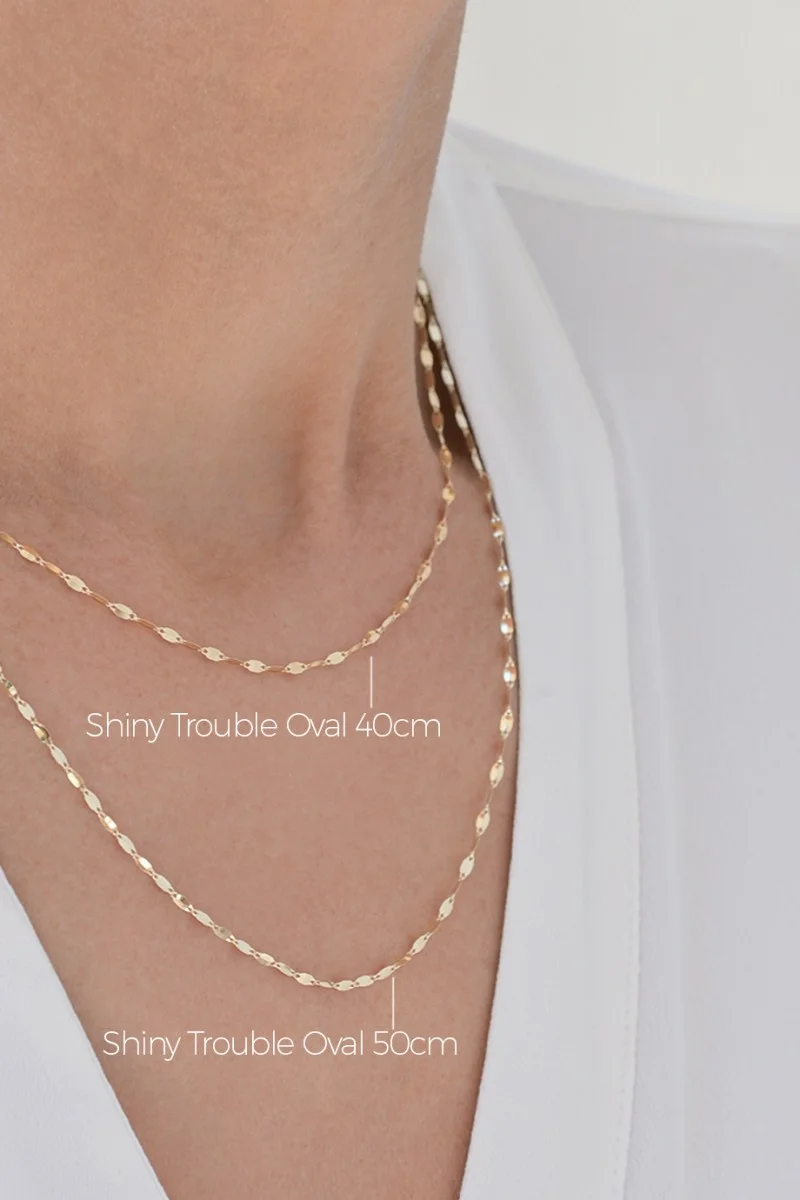 Κολιέ Χρυσό 14Κ SeeK for Gold Shiny Trouble Oval 45cm