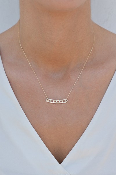 Κολιέ Χρυσό 14Κ Dots Line