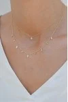 Κολιέ Lumière Χρυσό 14Κ White Drops