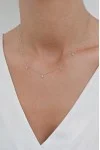 Κολιέ Lumière Λευκόχρυσο 9Κ White Mini Drops