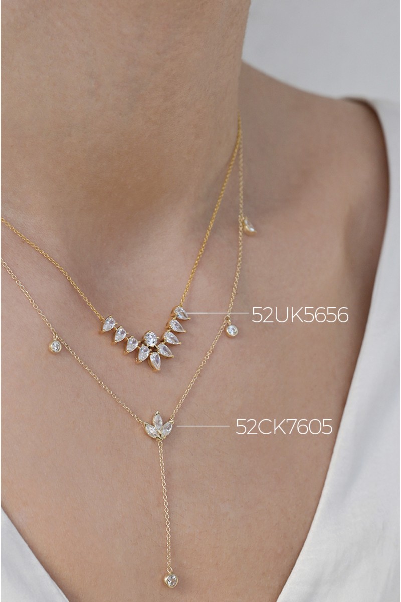 Κολιέ Lumière Χρυσό 14Κ Glam Drops