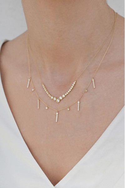 Κολιέ Χρυσό 14Κ White Drops