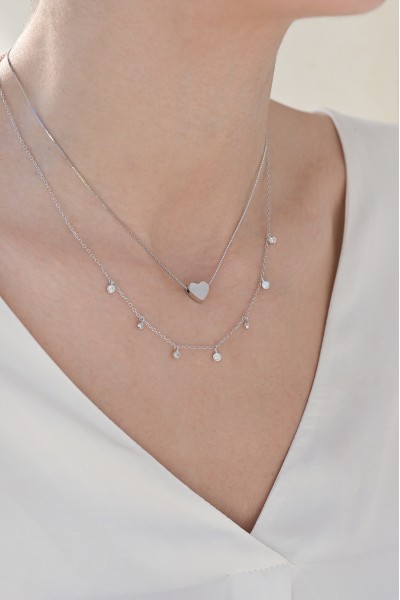 Κολιέ Ασημένιο Glam Heart