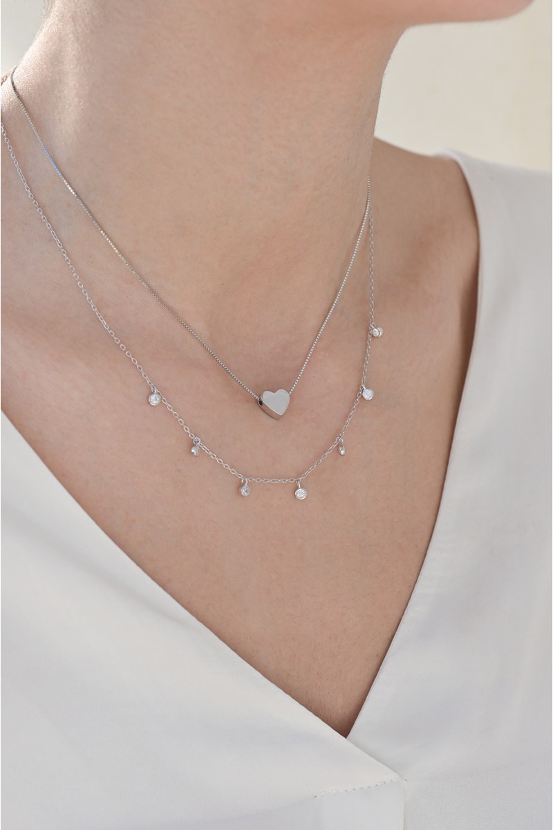 Κολιέ Ασημένιο Glam Heart