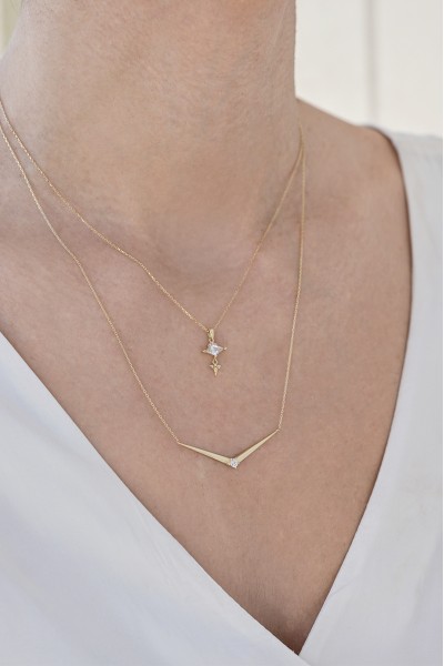 Κολιέ Χρυσό 14Κ Aztec Drops