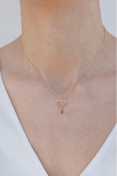 Κολιέ Χρυσό 14Κ Infinity Heart