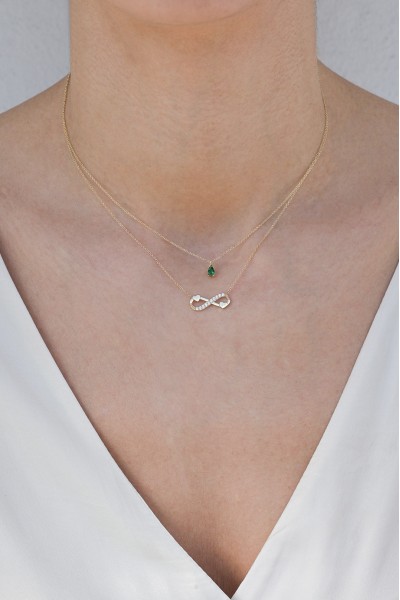 Κολιέ Χρυσό 9Κ Green Drop