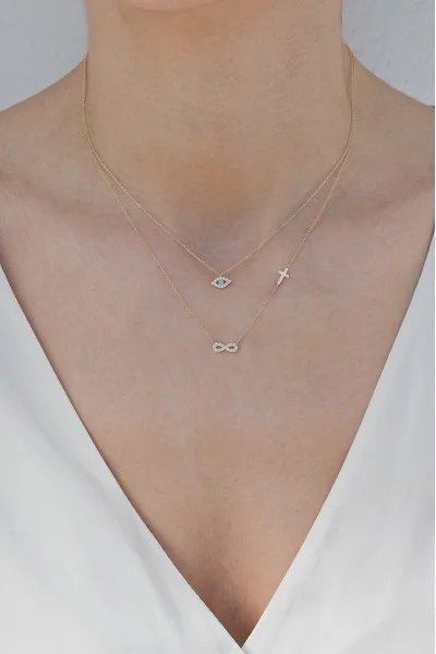 Κολιέ Χρυσό 9Κ Infinity Cross