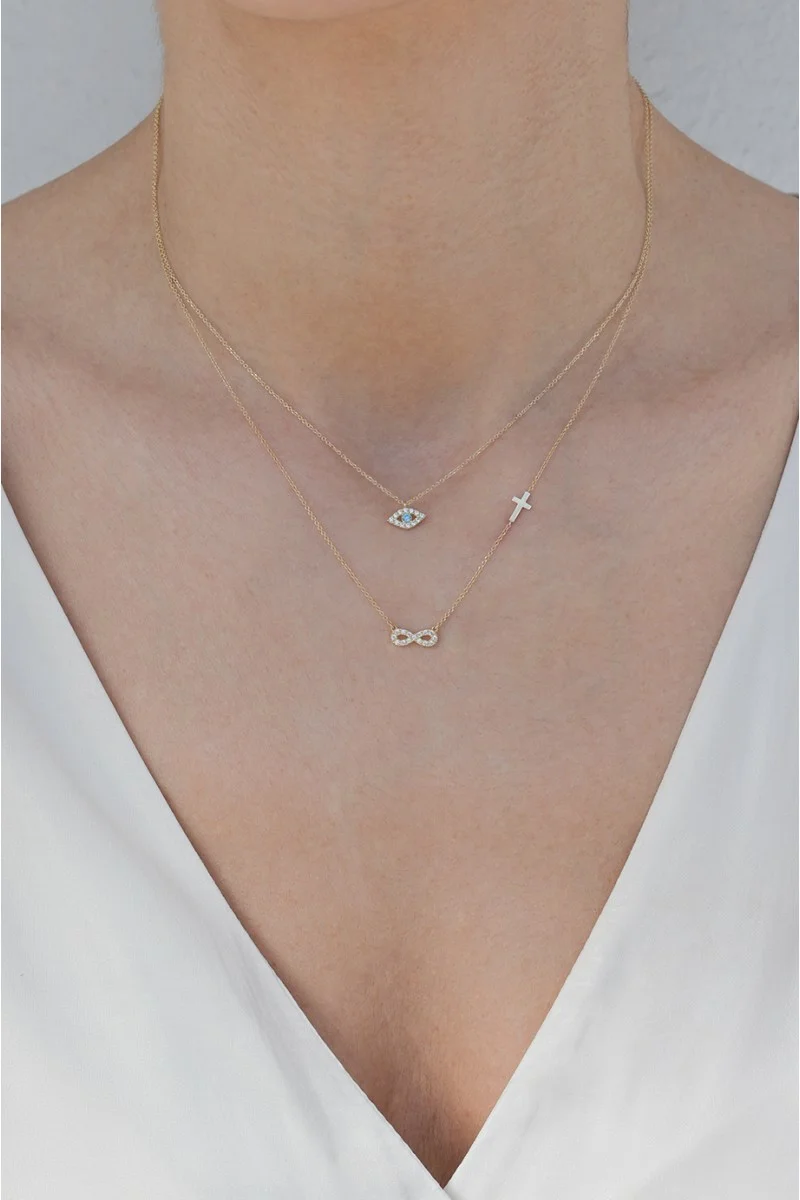 Κολιέ Χρυσό 9Κ Infinity Cross
