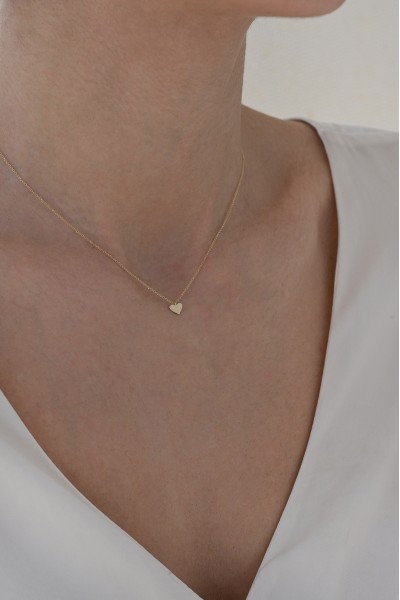 Κολιέ Χρυσό 9Κ Καρδιά Λουστρέ