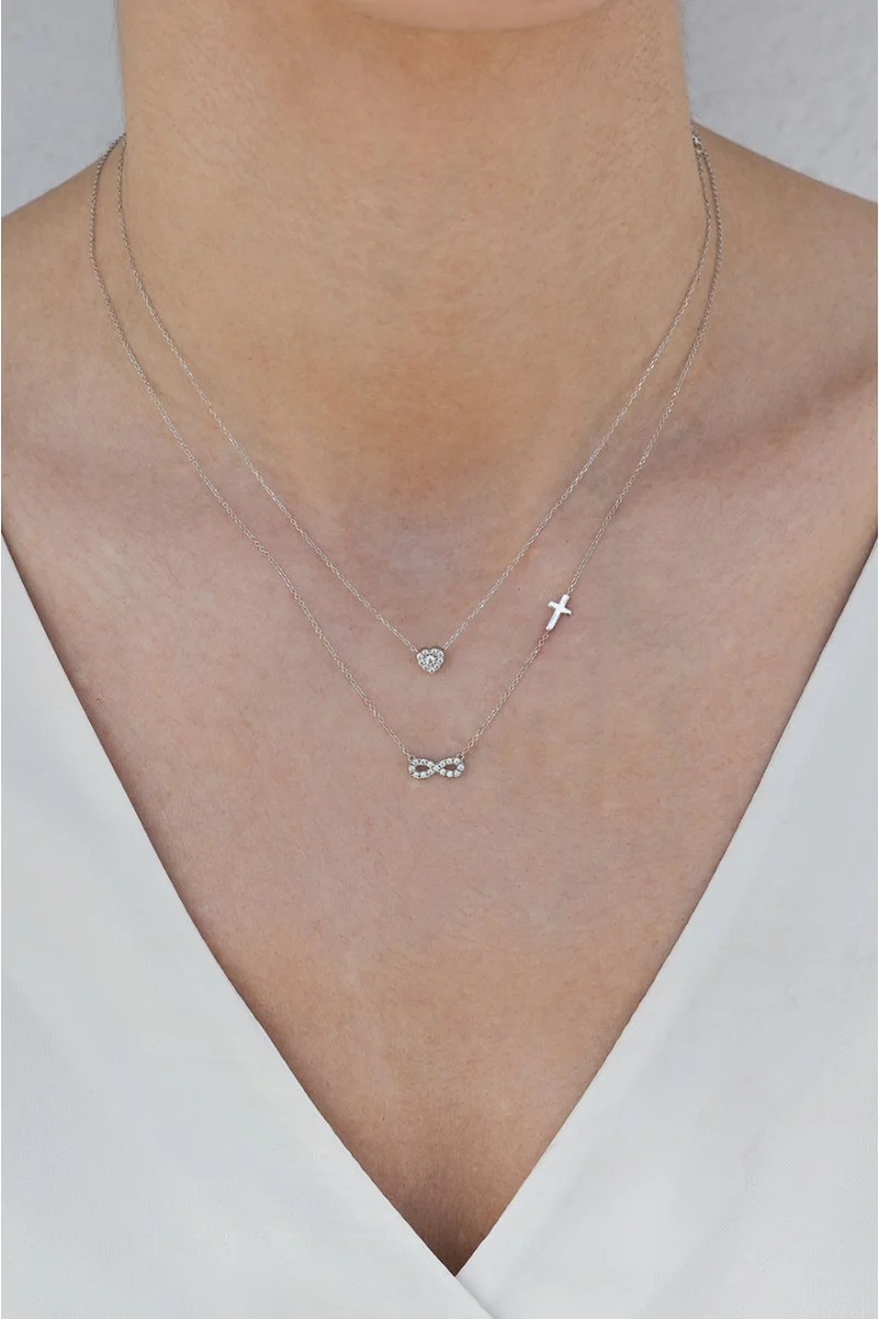 Κολιέ Λευκόχρυσο 14Κ White Gold Heart Πετράτη