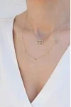 Κολιέ Lumière Χρυσό 14Κ White Drops