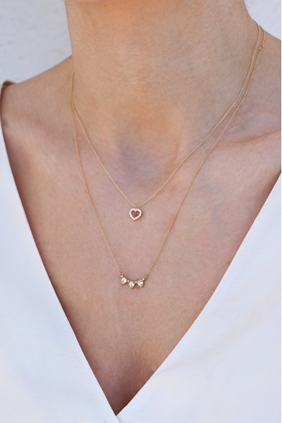 Κολιέ Χρυσό 9Κ Καρδιά Πετράτη