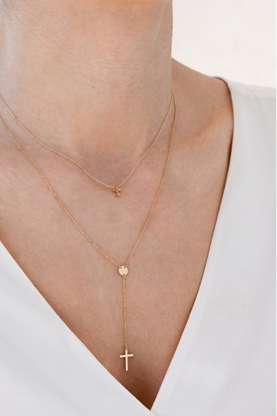 Κολιέ Χρυσό 9Κ Σταυρός Shine