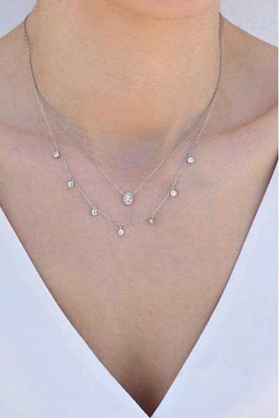 Κολιέ Ασημένιο Full Oval Glam