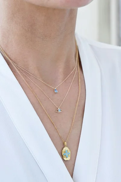 Κολιέ Χρυσό 9Κ Blue Drop