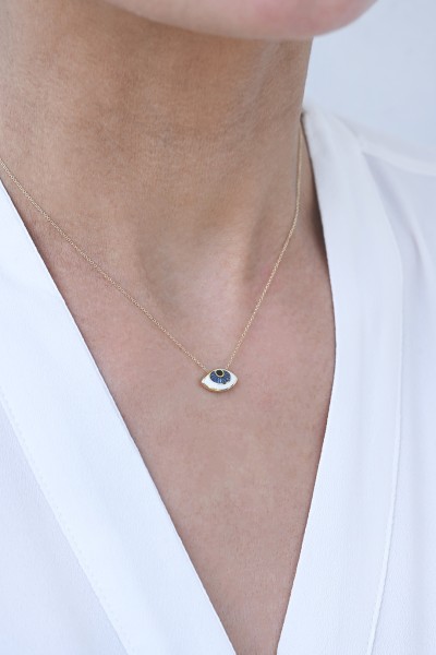 Κολιέ EyeConic Χρυσό 9Κ Big Blue Eye