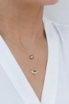 Κολιέ EyeConic Χρυσό 9Κ Big Blue Eye Bubbles