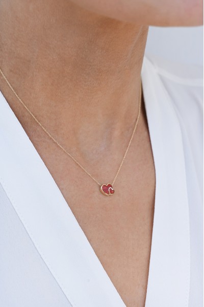 Κολιέ Χρυσό 9Κ Red Hearts