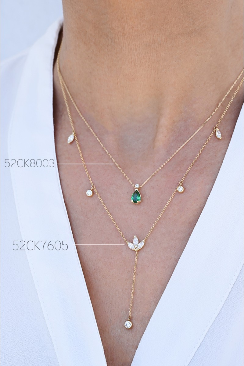 Κολιέ Lumière Χρυσό 14Κ Glam Drops