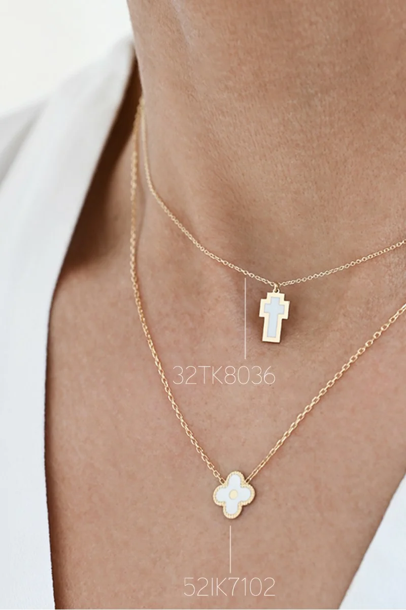 Κολιέ Χρυσό 14Κ White Flower