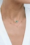 Κολιέ Lumière Χρυσό 14Κ Green Drops