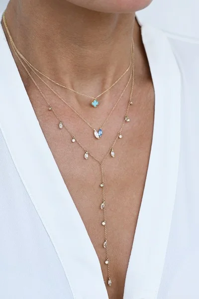 Κολιέ Χρυσό 9Κ White & Blue