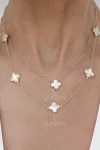 Κολιέ Χρυσό 14Κ White Flower