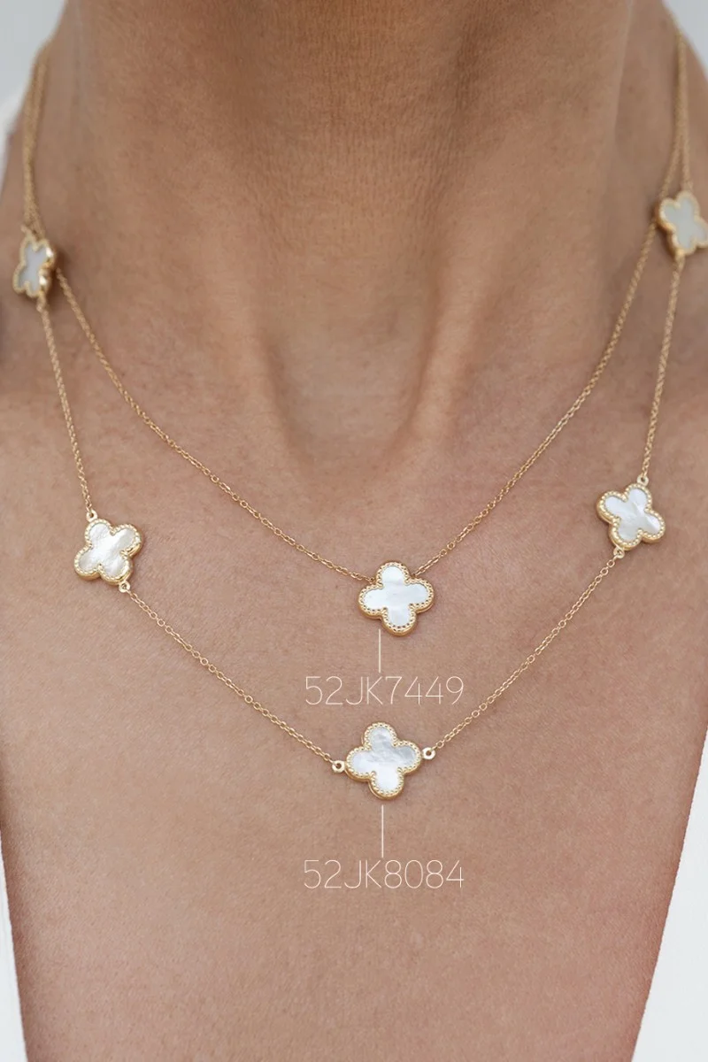 Κολιέ Χρυσό 14Κ White Flower