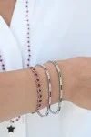 Κολιέ Ασημένιο Διπλό Stars Red Ροζάριο