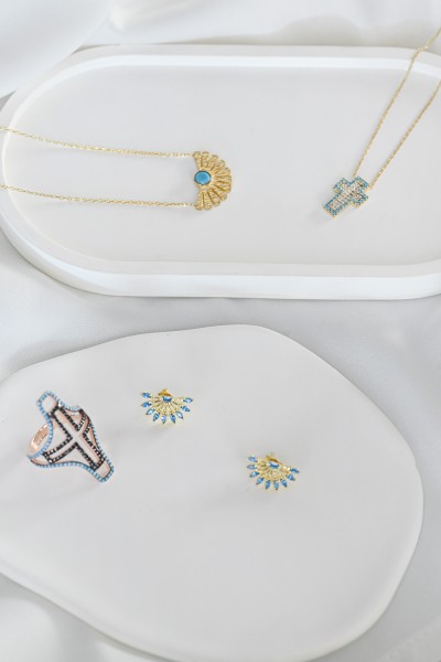Κολιέ Ασημένιο Blue Cross