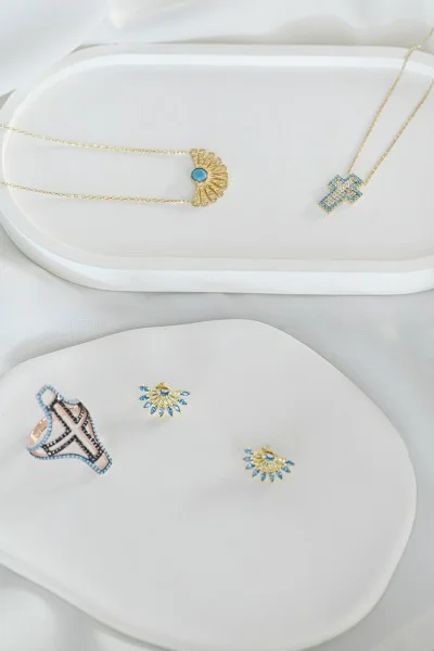 Κολιέ Ασημένιο Blue Cross