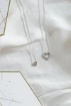 Κολιέ Λευκόχρυσο 9Κ Καρδιά Πετράτη