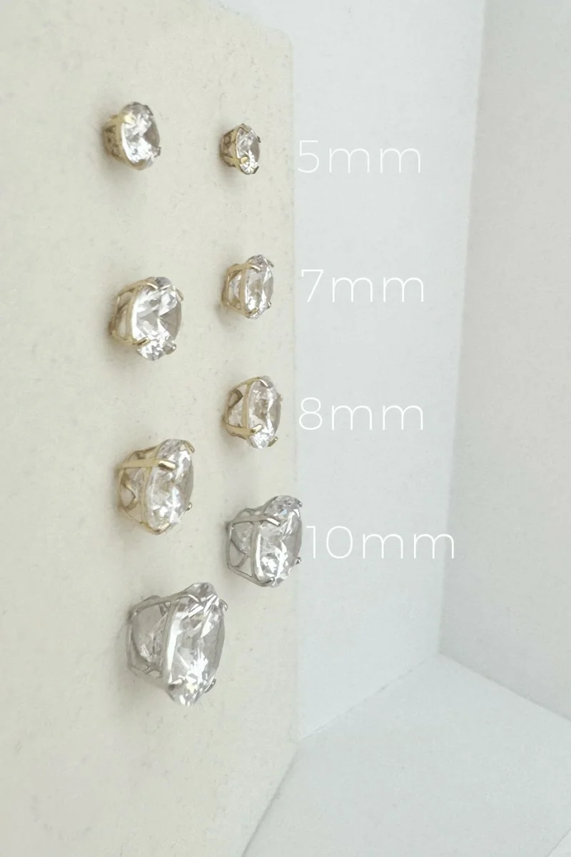 Σκουλαρίκι Essential Λευκόχρυσο 14Κ Απλό 5mm