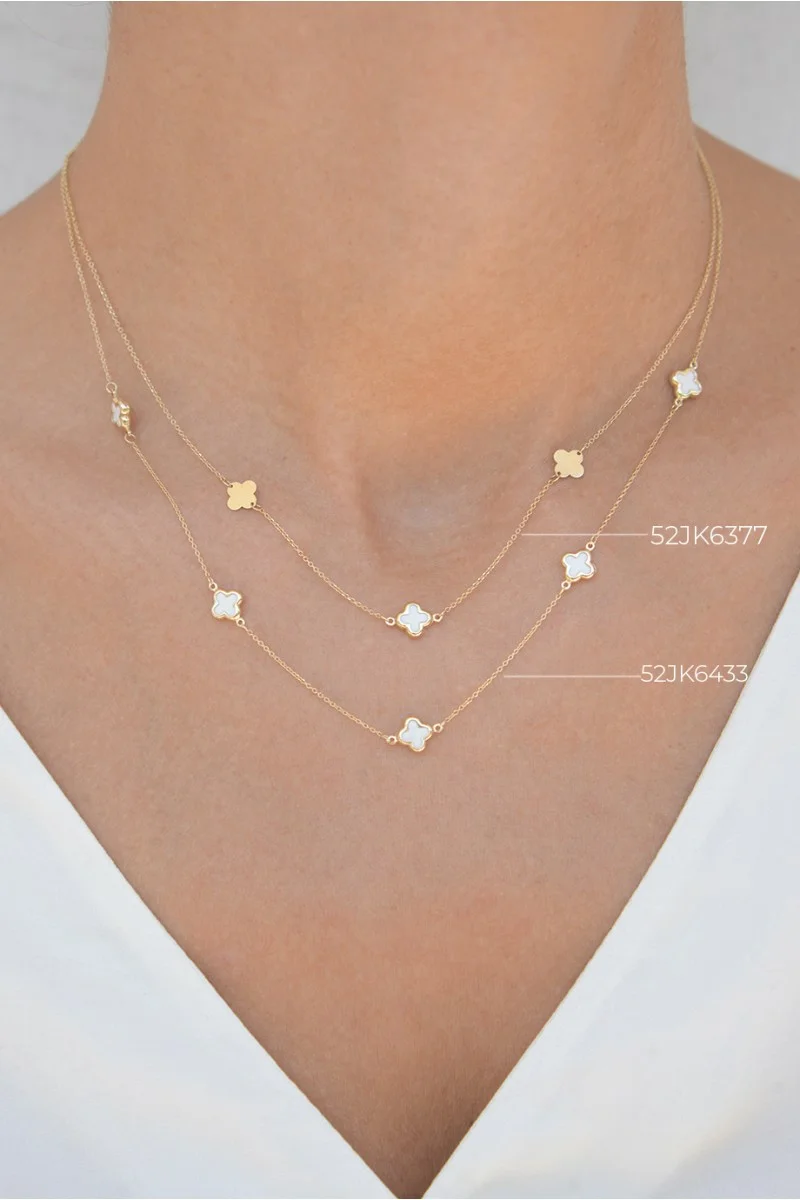 Κολιέ Χρυσό 14Κ Flower Blossom White