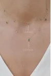 Κολιέ Lumière Χρυσό 14Κ Green Drops