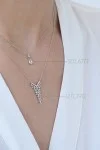 Κολιέ Λευκόχρυσο 9Κ White V Dots