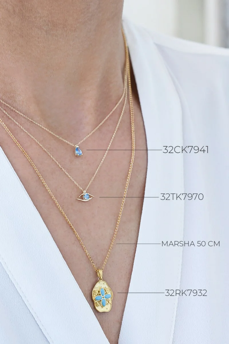 Κολιέ Χρυσό 9Κ Blue Drop