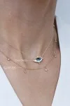 Κολιέ EyeConic Χρυσό 9Κ Big Blue Eye Bubbles
